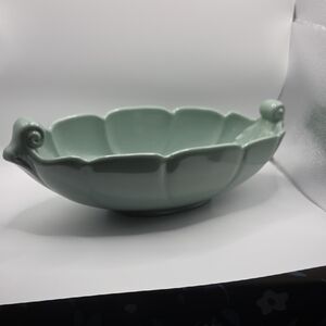 Abingdon Pottery USA Company  Green Ceramic Console Bowl